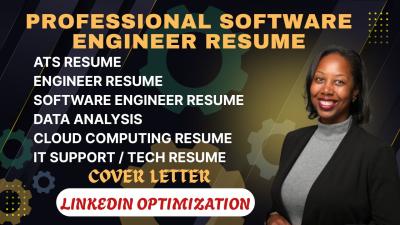 I will write software engineer resume ATS resume writing tech, IT, cybersecurity resume