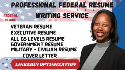 I will write a federal resume for USAJOBS cybersecurity tech resume ATS resume writing