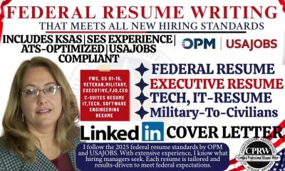 I will write federal resume for USAJOBS, government, executive resume, resume writing