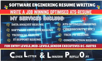 I will write a FAANG-ready Software Engineer, IT, or Tech Resume
