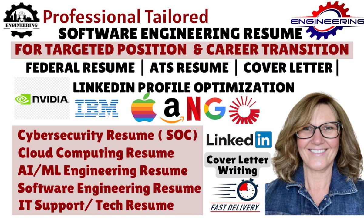 I will write a software engineering resume writing, developer resume ATS tech resume