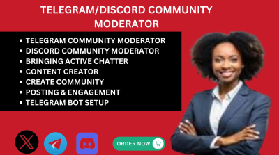I will manage your Telegram, moderate your Discord, and your NFT Crypto Community