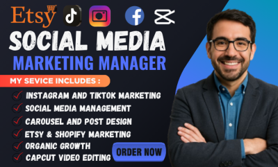 I will be your Social Media Manager, Content Creator, and Social Media Marketing Expert
