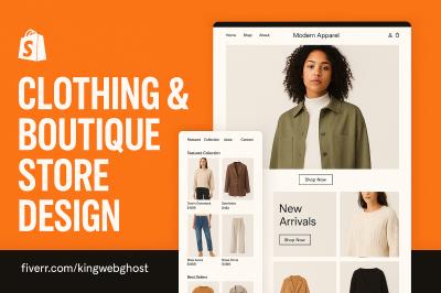 I will design and redesign your Shopify clothing store, Shopify website, and Shopify boutique brand