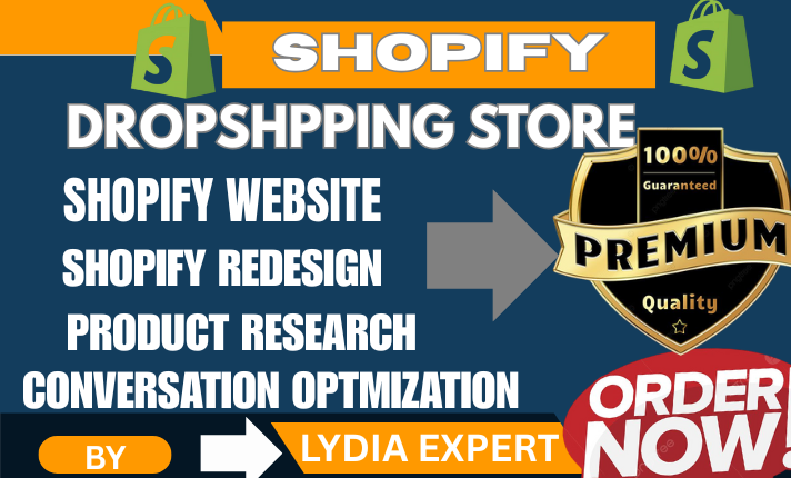 I will design, redesign Shopify store, Shopify dropshipping store, Shopify website