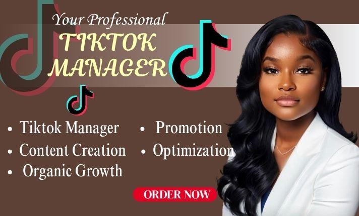 I will be your TikTok Marketing Manager | TikTok Organic Growth | TikTok Expert