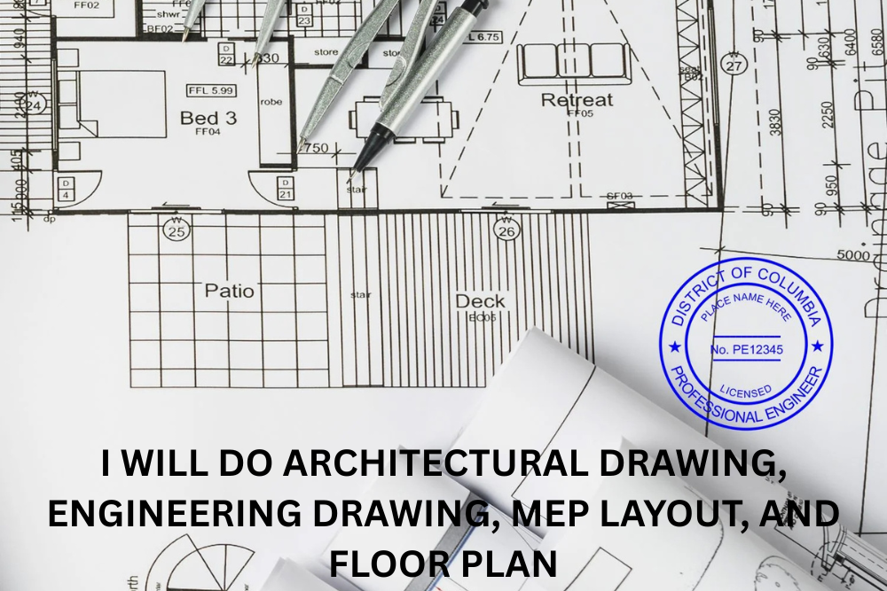 I will do architectural drawing, engineering drawing, MEP layout, and floor plan