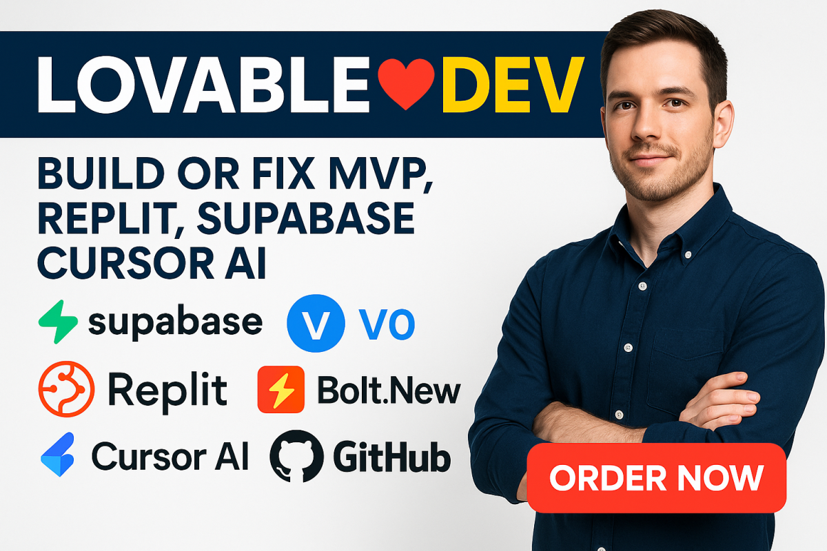 I will fix, build, deploy lovable web app on Replit with UI, Bolt, New VO Cursor, AI, SaaS, MVP