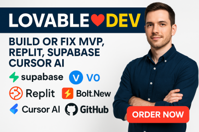 I will fix, build, deploy lovable web app on Replit with UI, Bolt, New VO Cursor, AI, SaaS, MVP