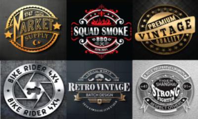 I will design modern badge, emblem, sticker, stamp, seal, patch, label or mascot logo