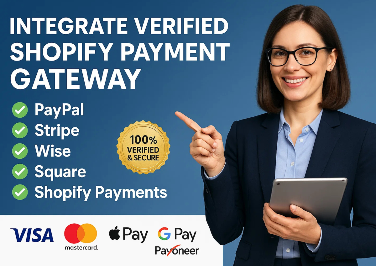 I Will Integrate Verified Shopify Payment Gateway, PayPal, Stripe, Square, and Wise