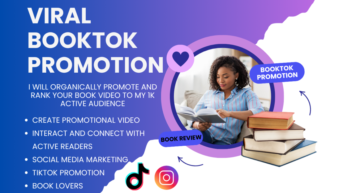 I will do a viral BookTok or eBook promotion, rank your book to my 1k TikTok followers