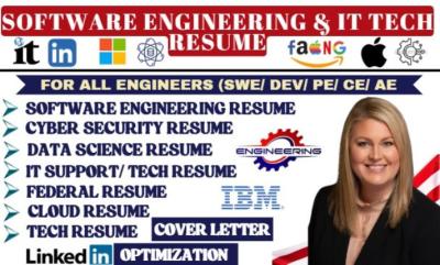 I will write ATS Software Engineering, Tech Resume, USA Jobs, Executive Resume