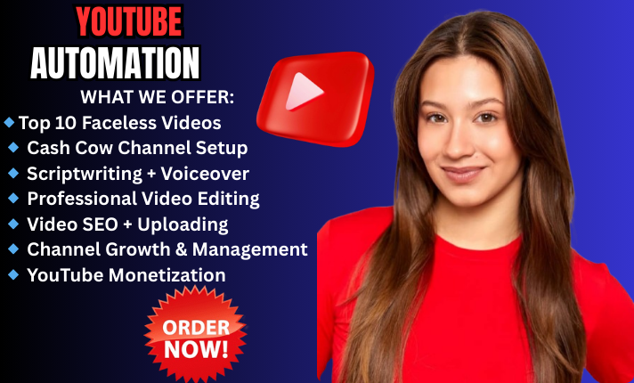 I will create top 10 cash cow faceless videos and cash cow YouTube automation channel