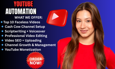 I will create top 10 cash cow faceless videos and cash cow YouTube automation channel