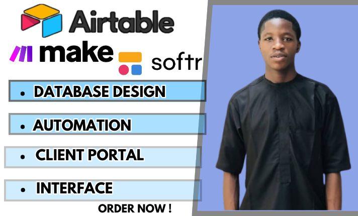 I will setup Airtable Database, Automation, Softr Webapp, Client Portal, Zapier