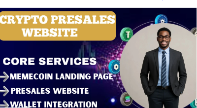 I will create crypto presale website memecoin landing page crypto wallet integration