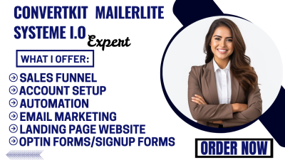 I Will Build Sales Funnels and Email Automation in ConvertKit, MailerLite, Systeme.io