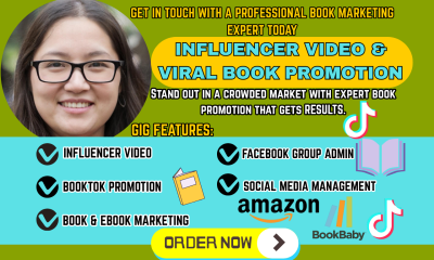 I will do BookTok Promotion Influencer Video Viral Book Promotion Facebook Group Admin