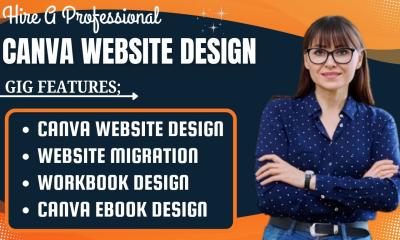 I will design Canva websites, workbooks, and ebook landing pages, Canva ebook design