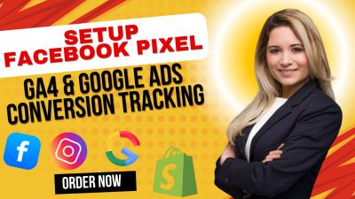 I will set up Facebook Pixel Conversion API, Fix GA4, Google Ads Conversion Tracking