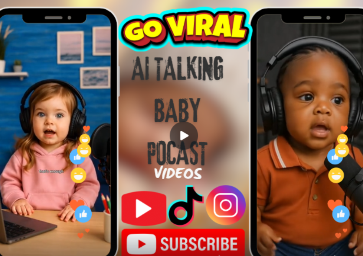 I will create viral AI baby video podcast – AI baby talking podcast, you look like a baby