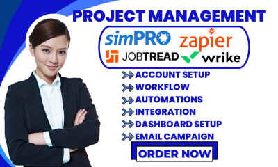 I will do teamwork SimPRO Zapier JobTread integration Wrike task automation management