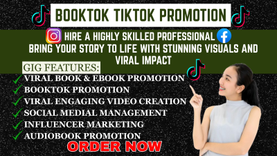 I will viral rank booktok promote on TikTok BookTok KDP Book Marketing Book Publishing