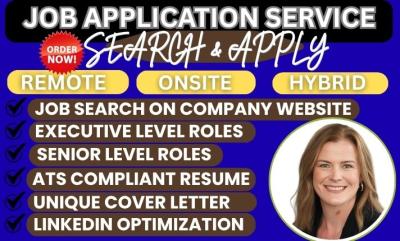 I will job search and apply 1000 jobs, remote jobs, reverse recruiting