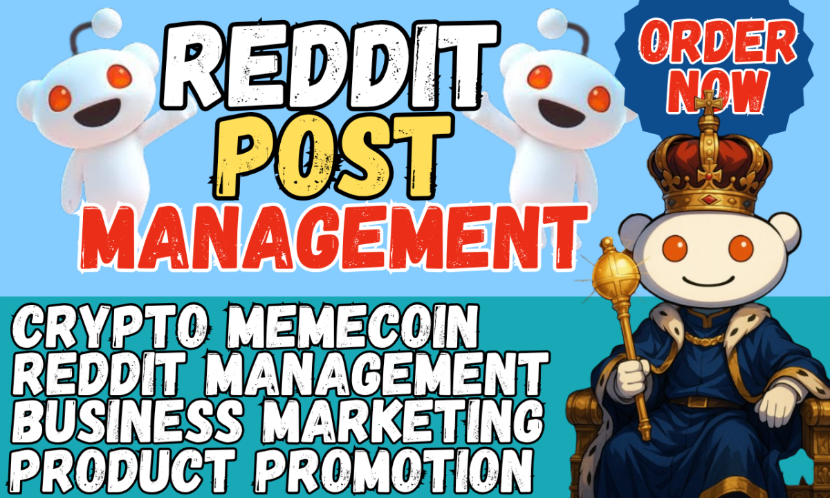 I will do Reddit post management to boost AI app business website IPTV crypto token