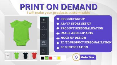 I will do Shopify POD 2D 3D on Customily Kickflip Lumise Zepto Fancy Product Designer