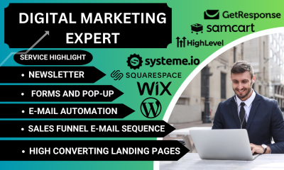 I will create sales funnel and landing page on GoHighLevel, Systeme.io, ThriveCart, SamCart, Simvoly