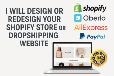 I will design or redesign your Shopify store, dropshipping store, or Shopify website