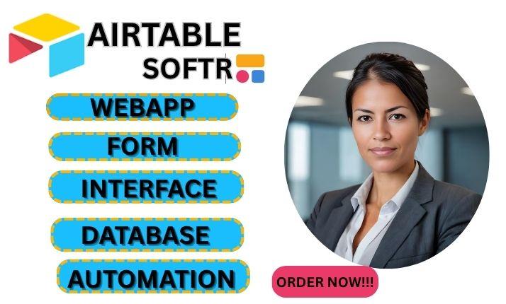 I will Airtable Solution, Airtable Interface, Automation, Form Softr Database, Webapp
