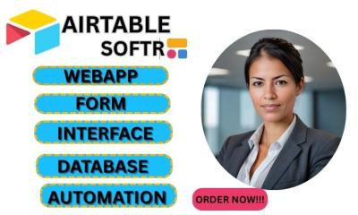 I will Airtable Solution, Airtable Interface, Automation, Form Softr Database, Webapp