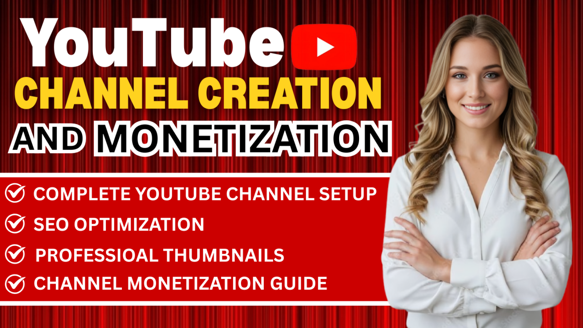 I will design your YouTube channel for fast monetization