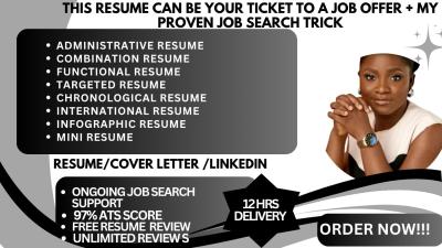 I will write admin, combination, functional, chronological resume