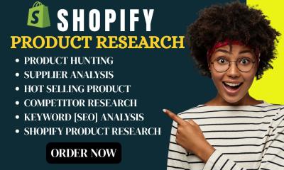 I will do Shopify product research for dropshipping and find Shopify winning products