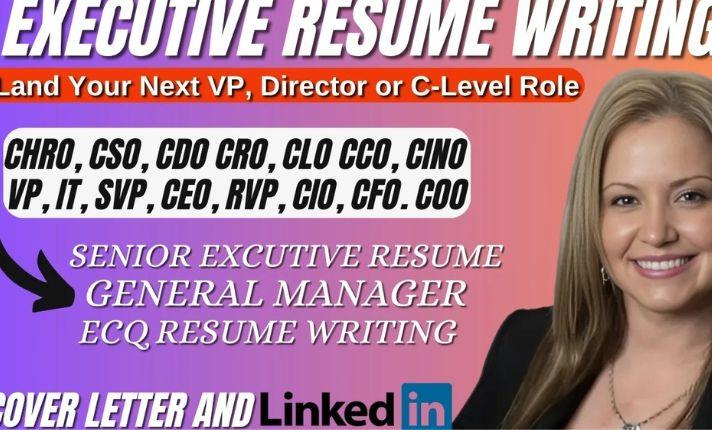 I will write an ATS Executive Resume, Federal ECQ Resume, Cover Letter, and LinkedIn Optimization