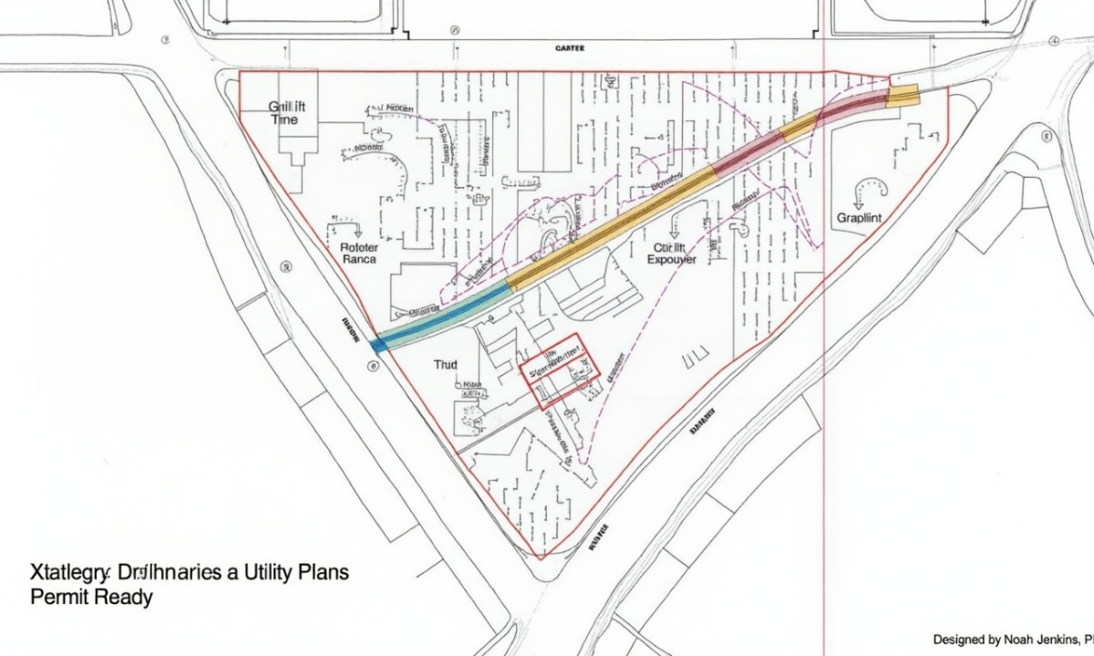 I will prepare site plan, storm water drainage grading and utility plan, pond design