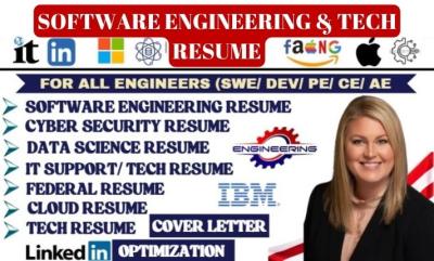 I will write ATS Software Engineering, Tech Resume, USA Jobs, Executive Resume