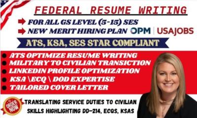 I will write federal resume for usajobs, software engineer resume as a faang recruiter
