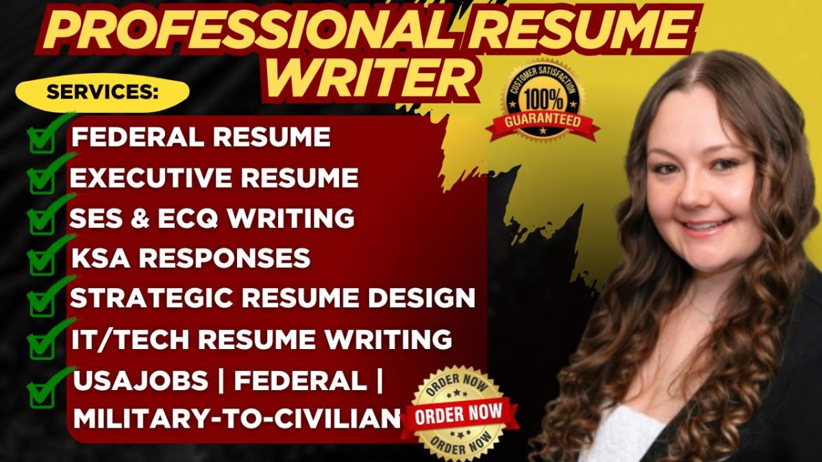 I will write resume writing federal resume executive resume cover letter linkedin opt