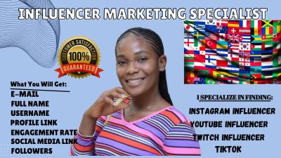 I Will Source the Best List of Instagram, TikTok, YouTube Influencers for Your Campaign