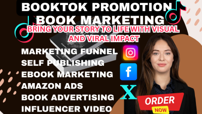 I will viral rank booktok promote on tiktok booktok book marketing influencer video ads