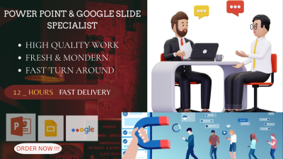 I will do PowerPoint full presentation design, Google Slides presentation pitch deck