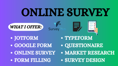 I Will Create Online Survey Form Quiz Survey Using JotForm Google Form