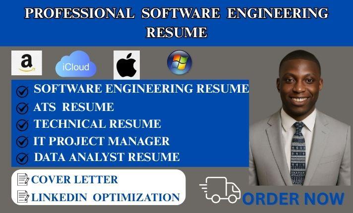 I will write software engineering resume, tech, IT, cyber security resume