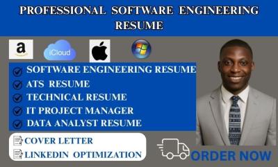 I will write software engineering resume, tech, IT, cyber security resume
