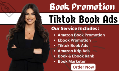 I will booktok book promotion ebook marketing amazon kdp ads tiktok booktok video